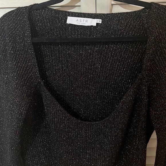 ASTR Black/Gold Metallic Knit Sweater - Picture 4 of 6